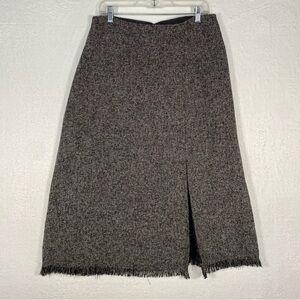 North Midi Skirt Size 12 High‎ Rise Gray Fringe Hem